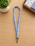 Blue Gingham Scrunchie Lanyard