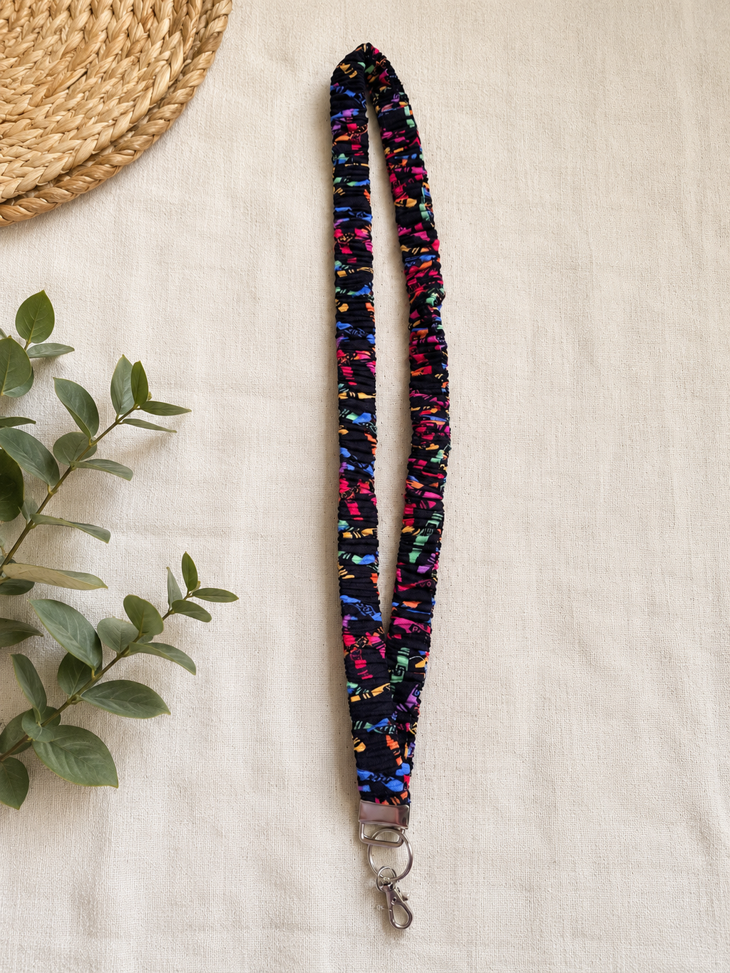 Black Crayons Scrunchie Lanyard