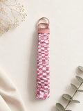 Pink Gingham Scrunchie Key Fob
