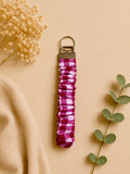 Raspberry Gingham Scrunchie Key Fob