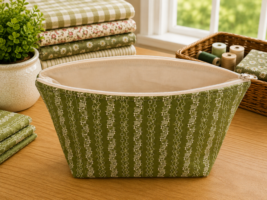 Vintage Green Zip Pouch