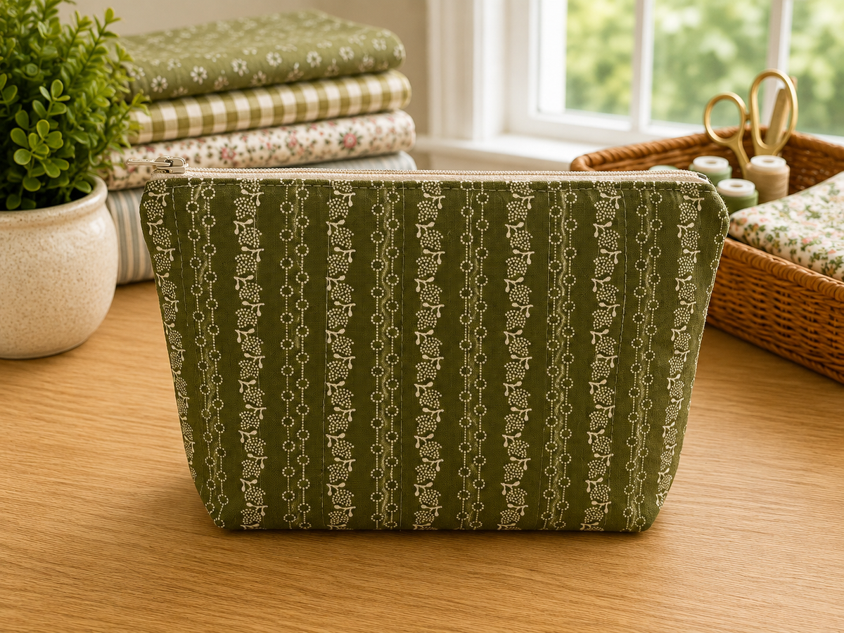 Vintage Green Zip Pouch