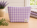 Purple Gingham Zip Pouch