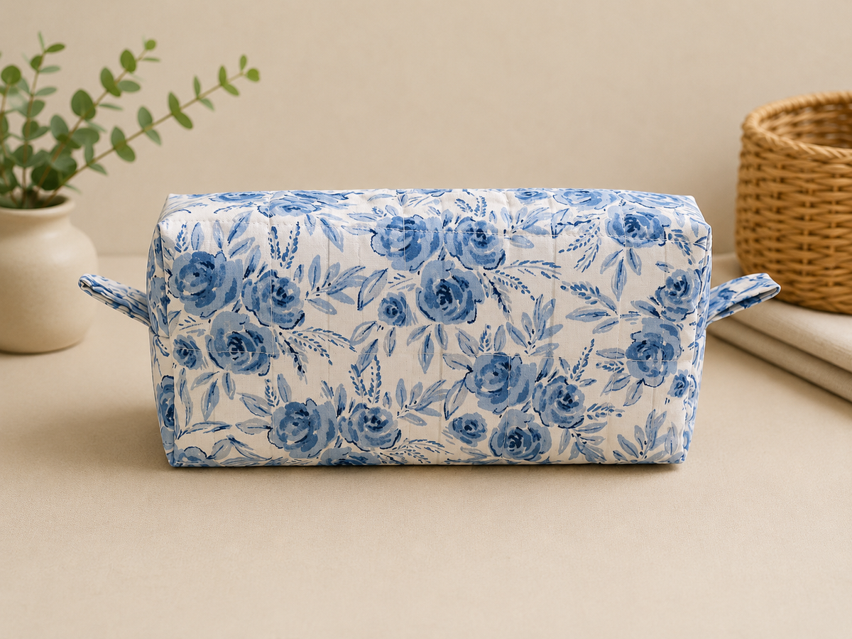 Blue Flower Boxy Bag