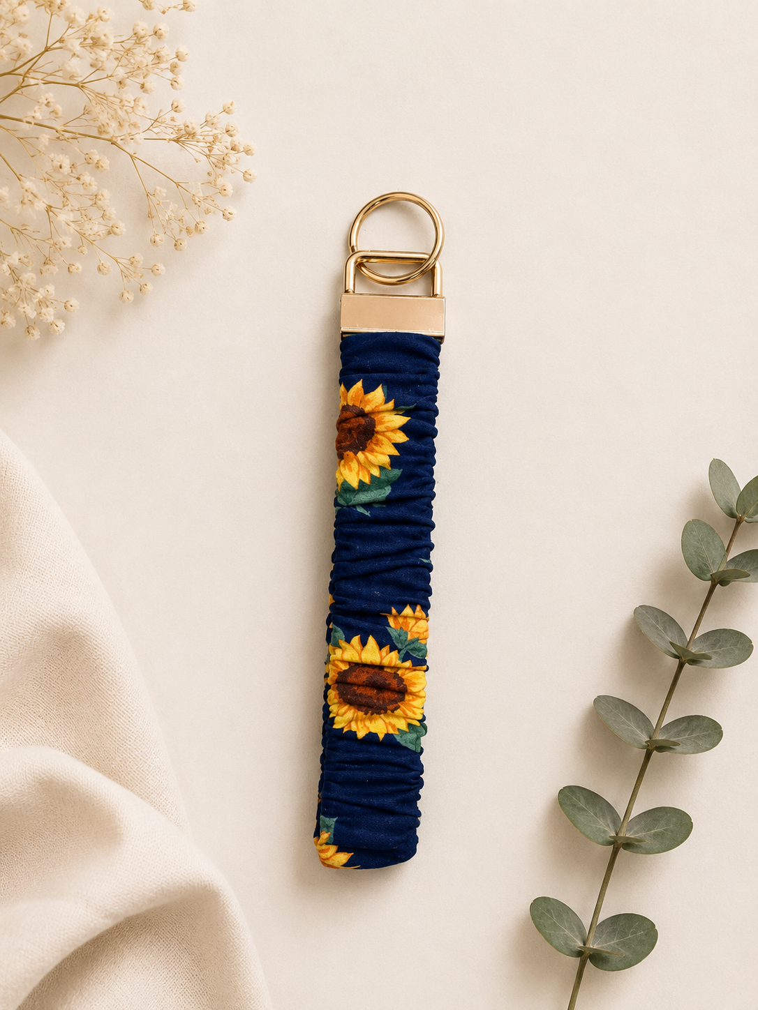 Sunflower Scrunchie Key Fob