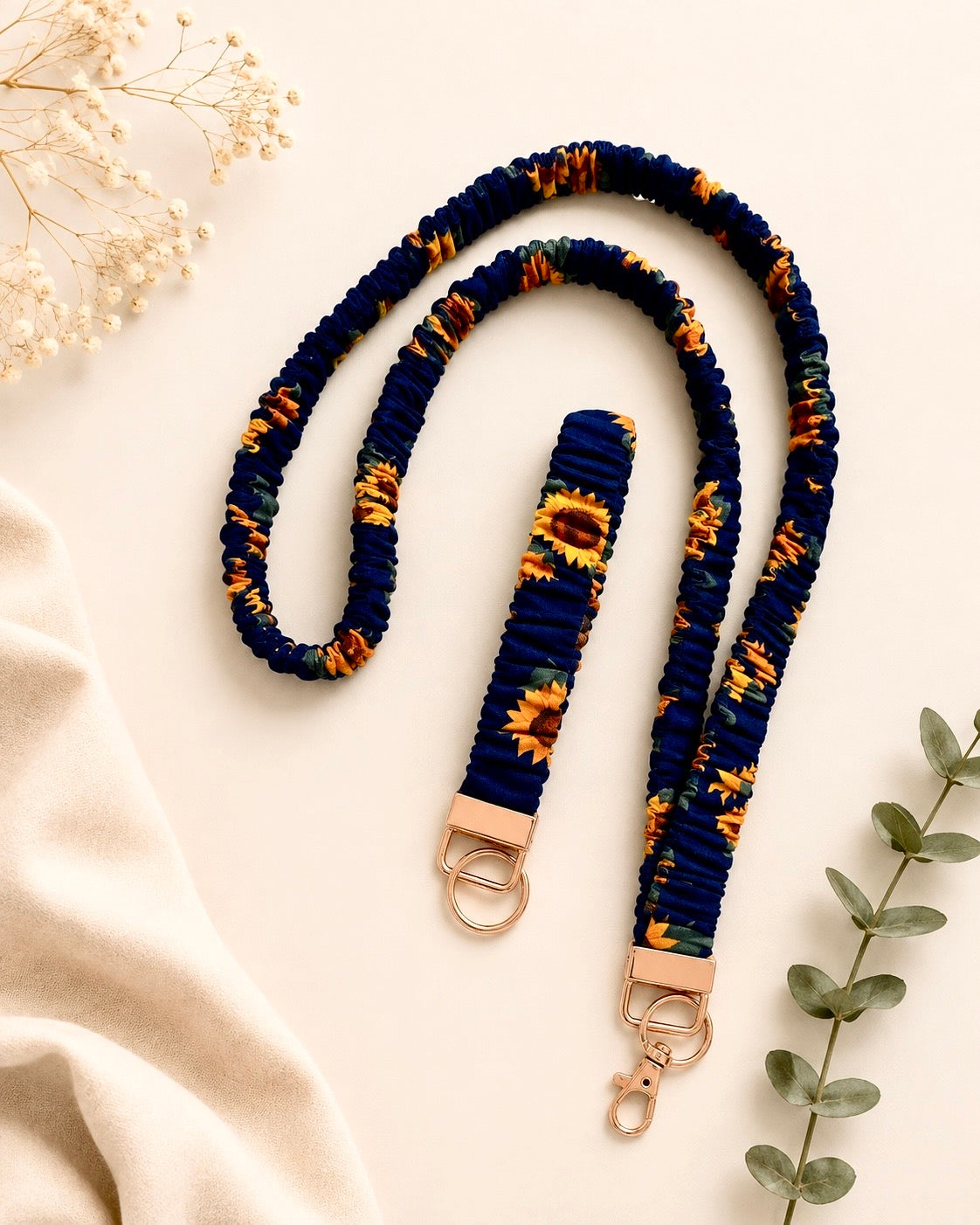 Sunflower Scrunchie Lanyard