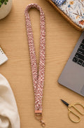 Pink Gingham Scrunchie Lanyard