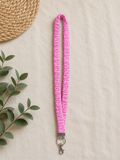 Pink w/Dainty Flowers Scrunchie Lanyard