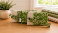 White and Green Flowers Mini Pouch